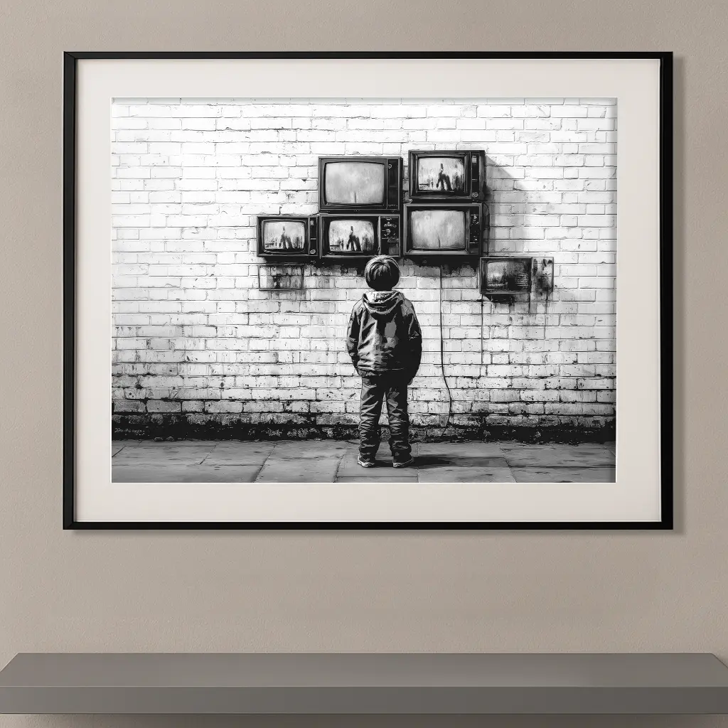 Hommage Banksy-L’Ère des Écrans