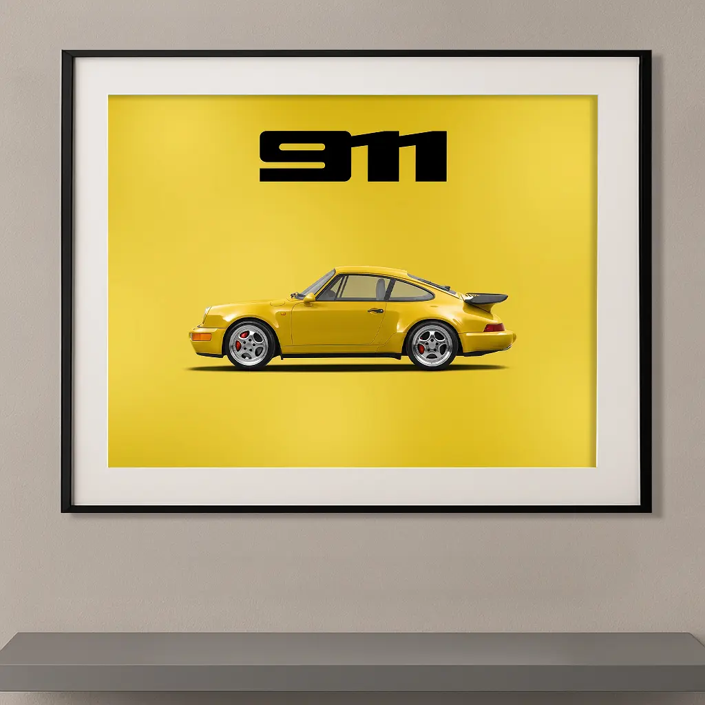 Porsche 911 turbo – Type 964 – Jaune Vitesse