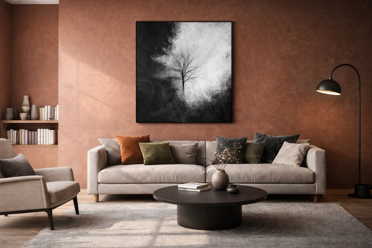 Couleur des murs et placement du tableau noir et blanc