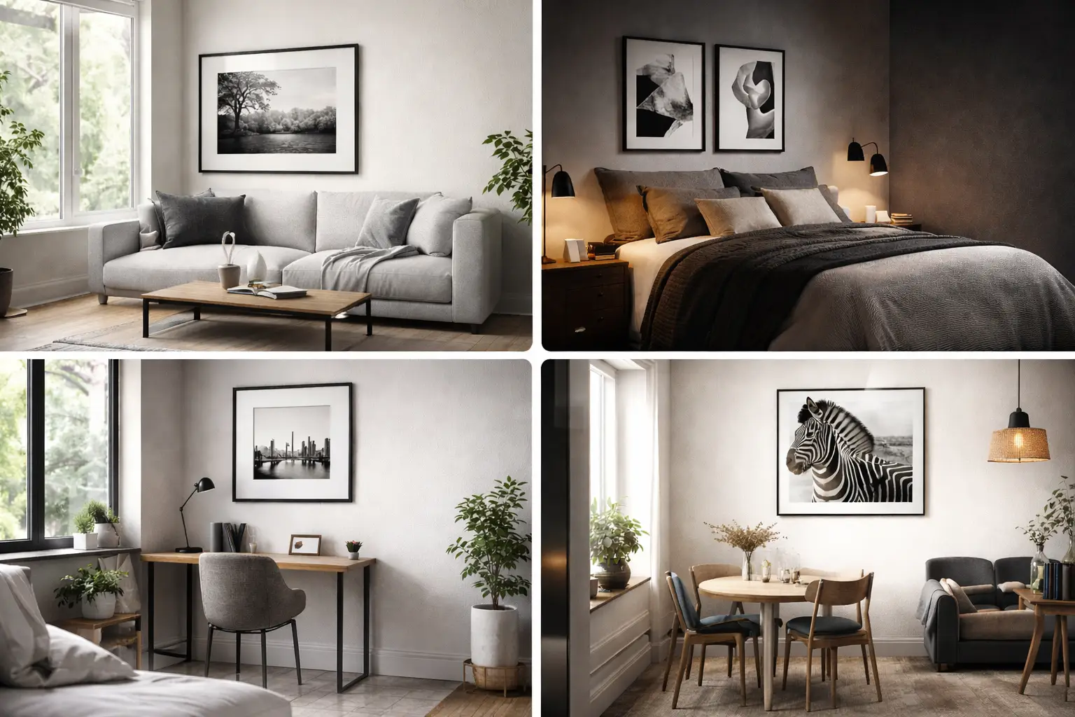 Tableaux noir et blanc: guide pour une déco d&rsquo;intérieur élégante et moderne