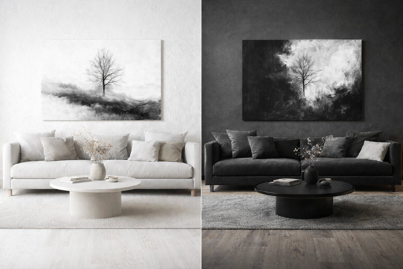 Tableau noir et blanc : comment bien choisir la dominance claire ou sombre