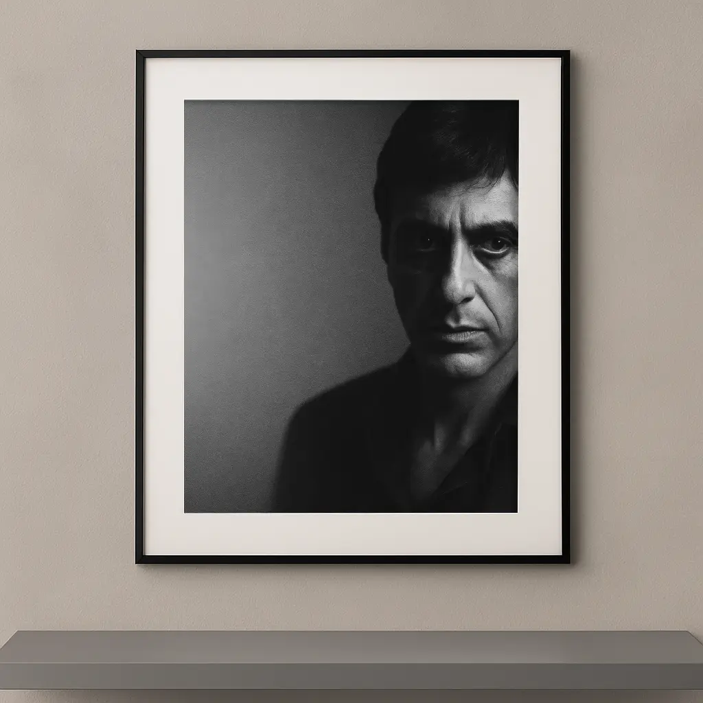 tableau portrait noir et blanc puissance ombre du pouvoir