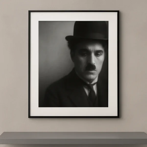 tableau portrait noir et blanc cinéma muet l'icône du muet