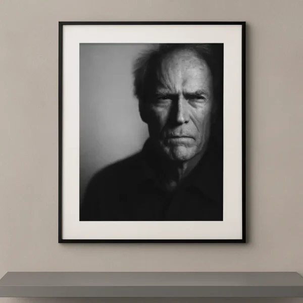tableau portrait noir et blanc western le justicier solitaire
