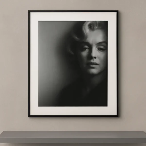 tableau portrait noir et blanc glamour hollywoodien l'icône blonde