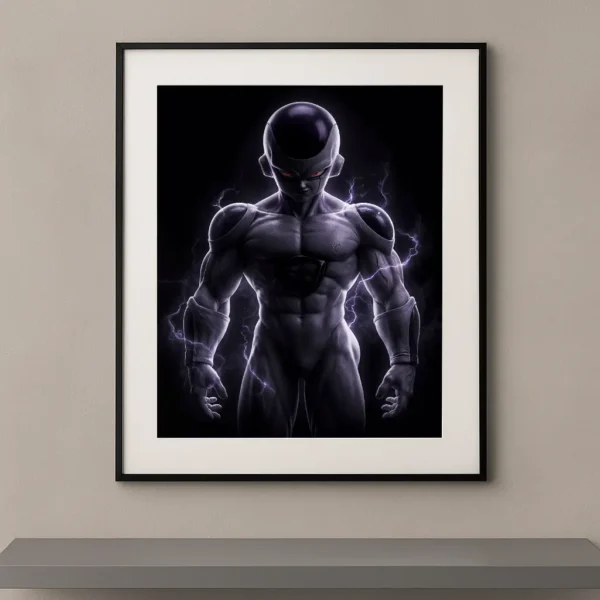 Freezer Dark Icons silhouette violette foudre fond noir Dragon Ball — Graphic Avenue