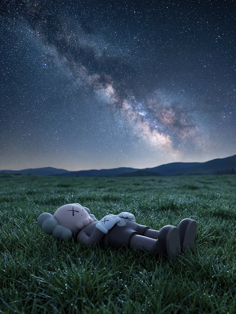 Kaws — Champ nocturne sous les étoiles