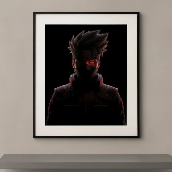 Kakashi Dark Icons silhouette masquée œil Sharingan rouge fond noir Naruto Shippuden — Graphic Avenue
