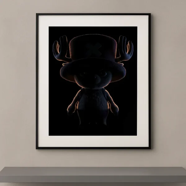 Chopper Dark Icons silhouette renne chapeau croix halo cuivré fond noir One Piece — Graphic Avenue