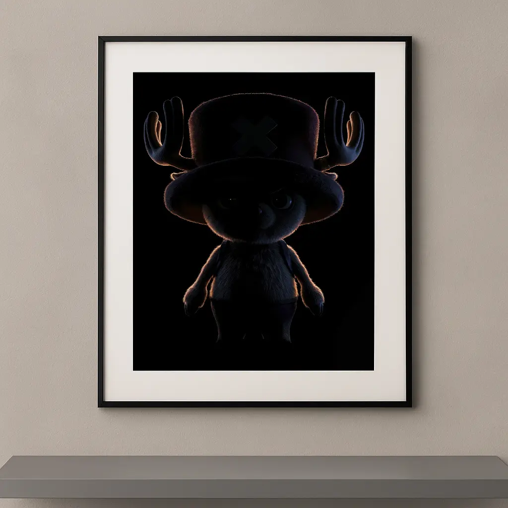 Chopper Dark Icons silhouette renne chapeau croix halo cuivré fond noir One Piece — Graphic Avenue