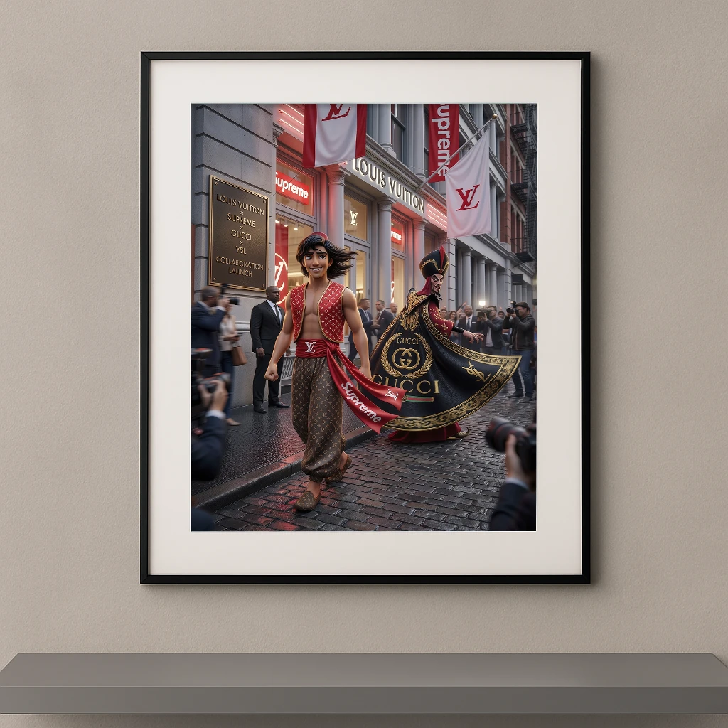 Tableau héros pop oriental devant une boutique de luxe urbaine Graphic Avenue