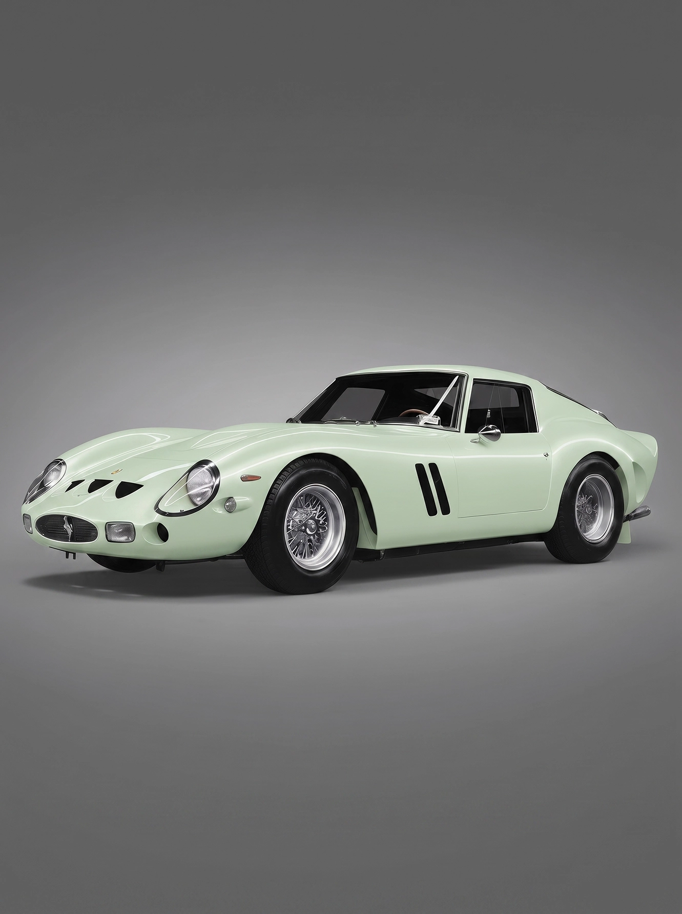 250 GTO Celadon — Ferrari 250 GTO en vert céladon, lignes sculpturales, art mural premium