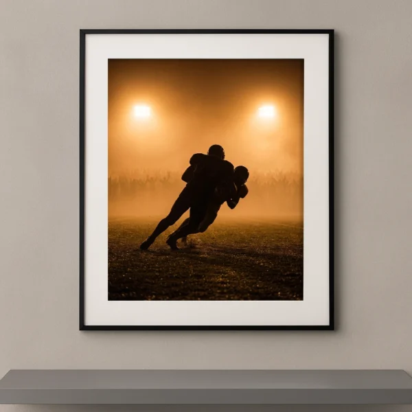 Tableau mural silhouette de joueurs de football américain en plein plaquage