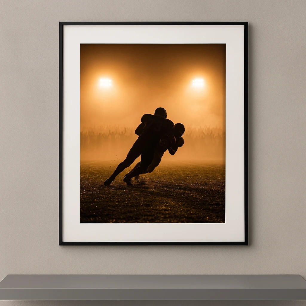 Tableau mural silhouette de joueurs de football américain en plein plaquage