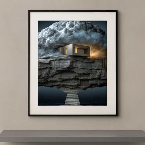 La Maison des Nuages, maison contemporaine suspendue entre un nuage monumental et un paysage flottant