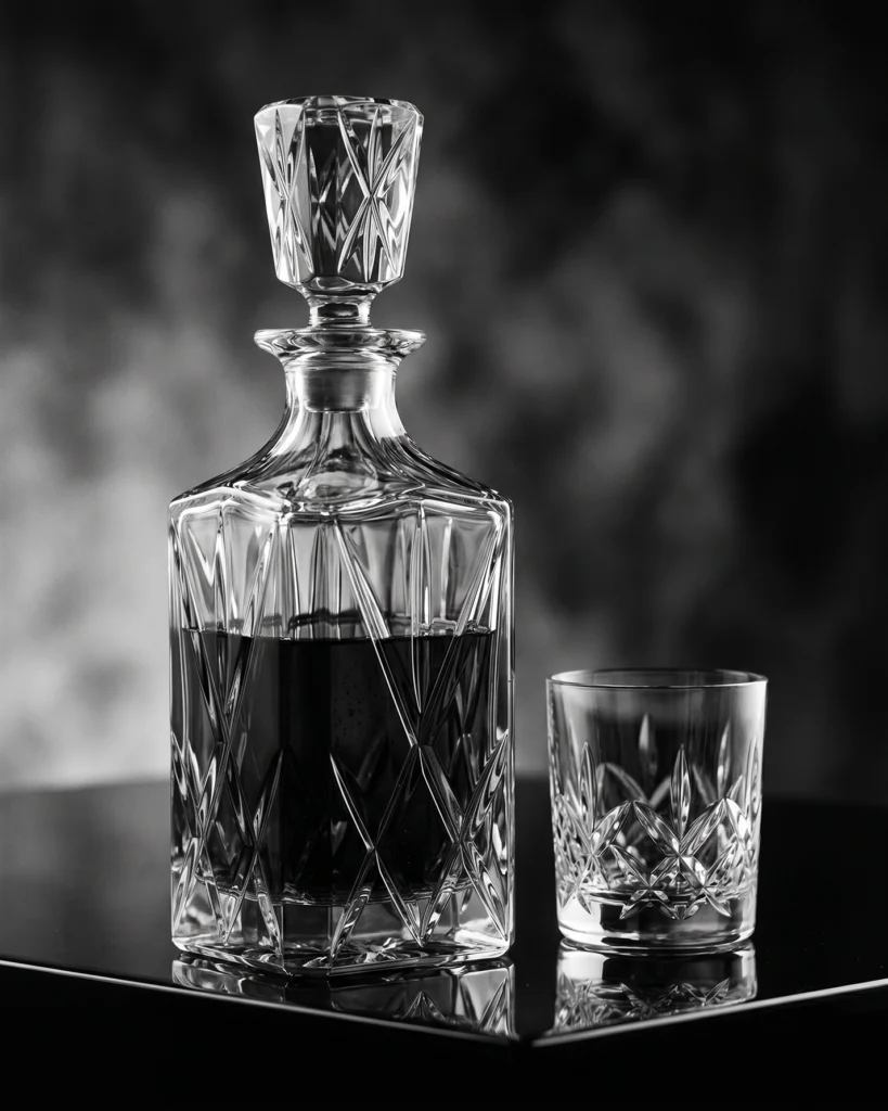 Baccarat Cristal — Tableau Carafe Noir et Blanc