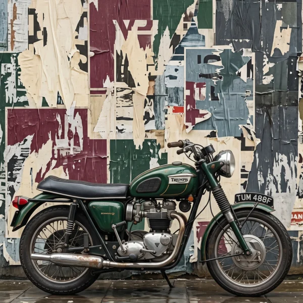 Bonneville Heritage — Triumph Bonneville, affiches vintage et atmosphère urbaine britannique, art mural premium