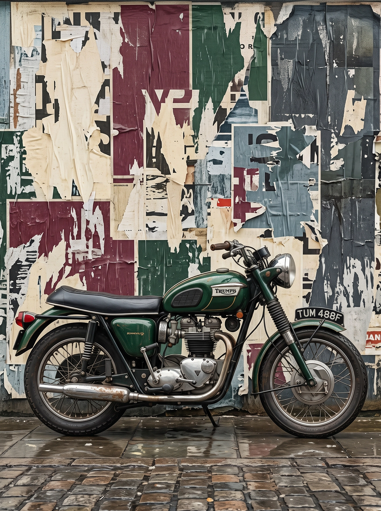 Bonneville Heritage — Triumph Bonneville, affiches vintage et atmosphère urbaine britannique, art mural premium
