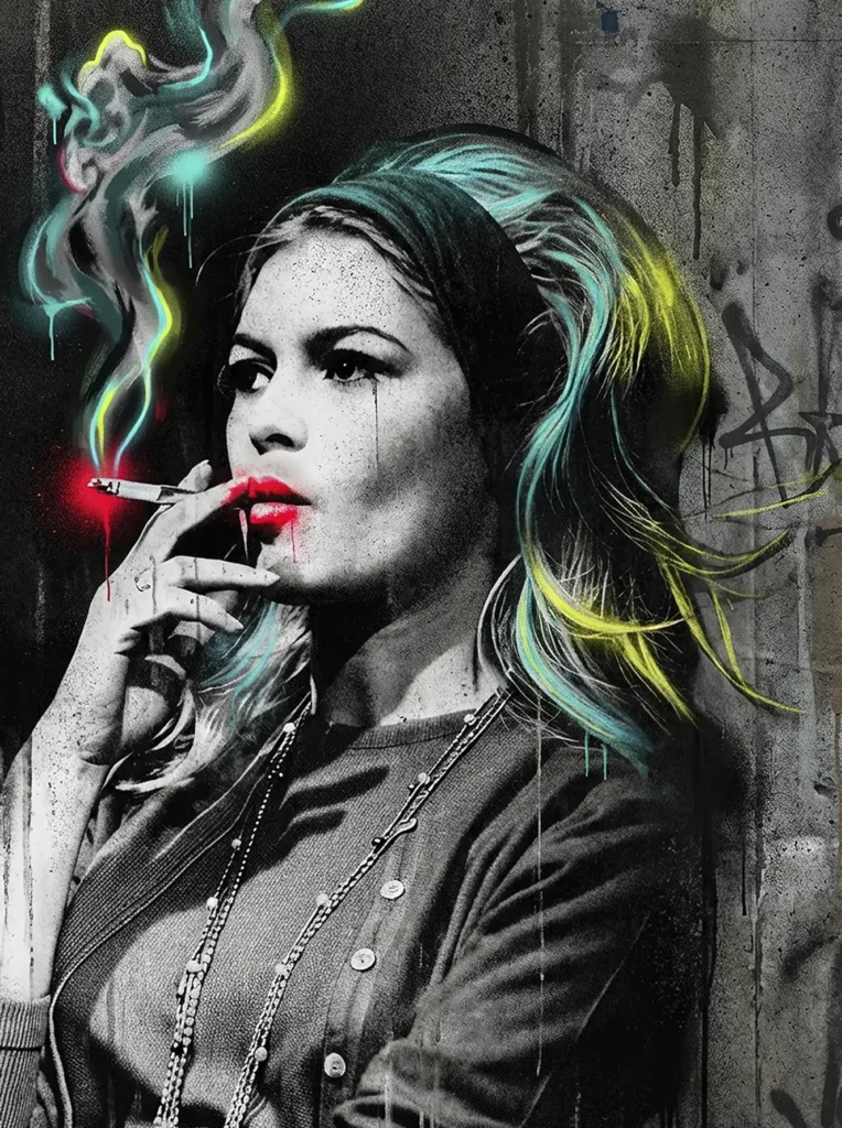 Brigitte Bardot Street Art – Fumée Rebelle