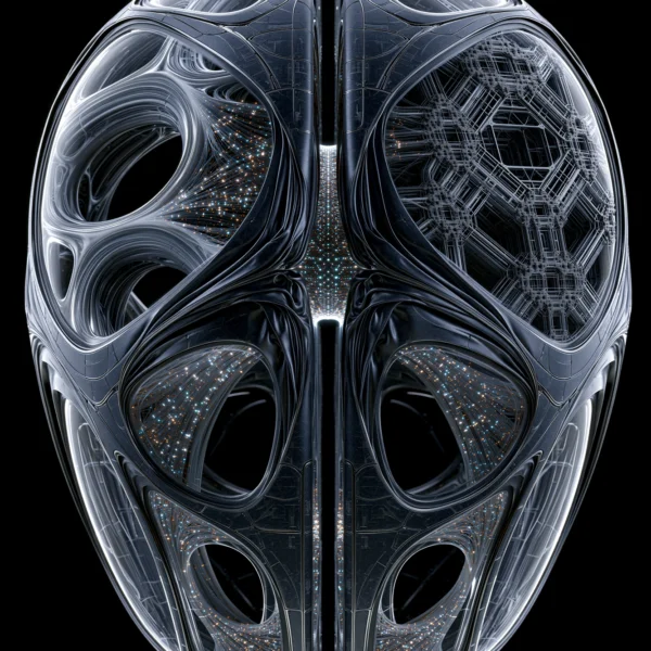 Cortex — cerveau humain sous forme de structure artificielle symétrique et biomorphique, art mural premium