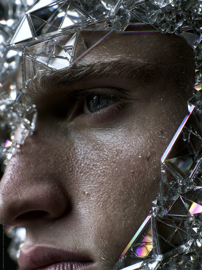 Couronne de Cristal — Tableau Portrait Fragmenté