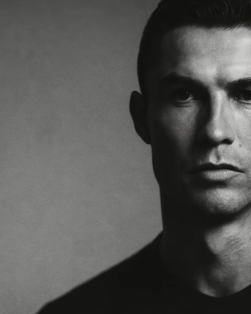 Cristiano Ronaldo Détermination — Tableau Portrait Noir et Blanc