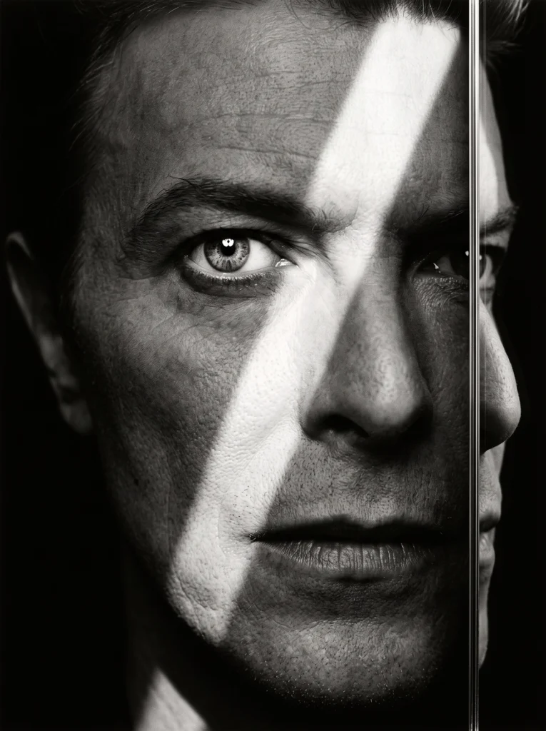 David Bowie — Éclair Blanc — Tableau Célébrité Noir et Blanc