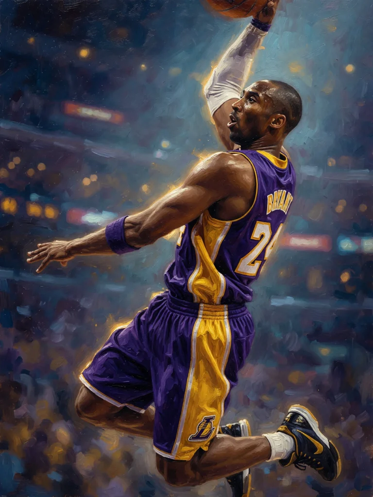 Dunk Suspendu Violet & Or — Tableau Mural Basketball