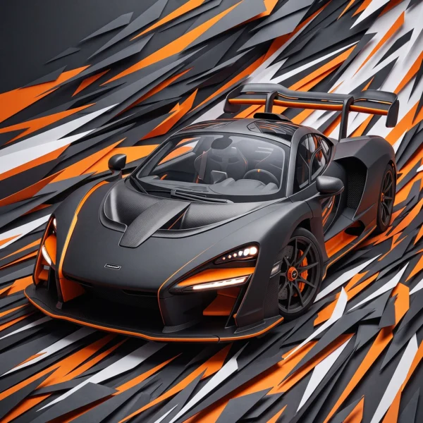Explosion Iconique — Lamborghini Countach en composition géométrique explosive, art mural premium