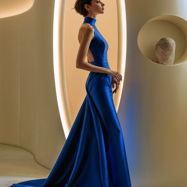 Figures & Formes — Portique Azur, composition sculpturale bleu azur, art mural premium