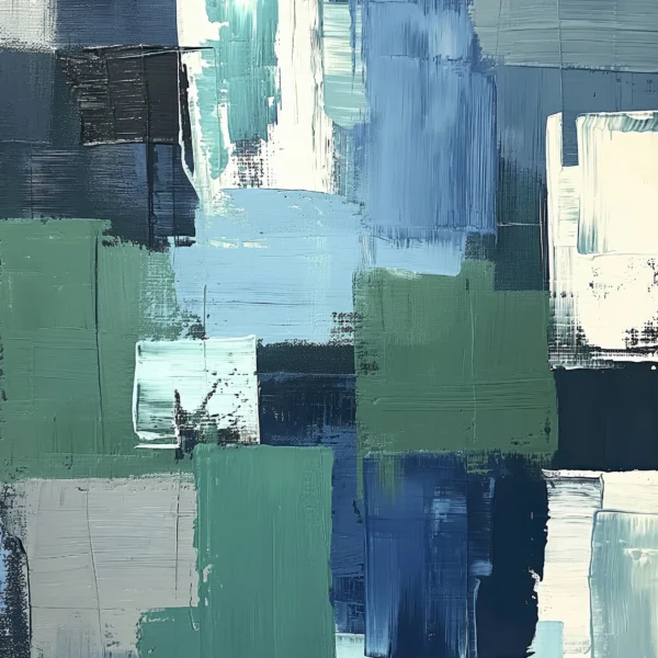 Hommages — Équilibre de Staël, composition abstraite aux larges aplats colorés hommage à Nicolas de Staël, art mural premium