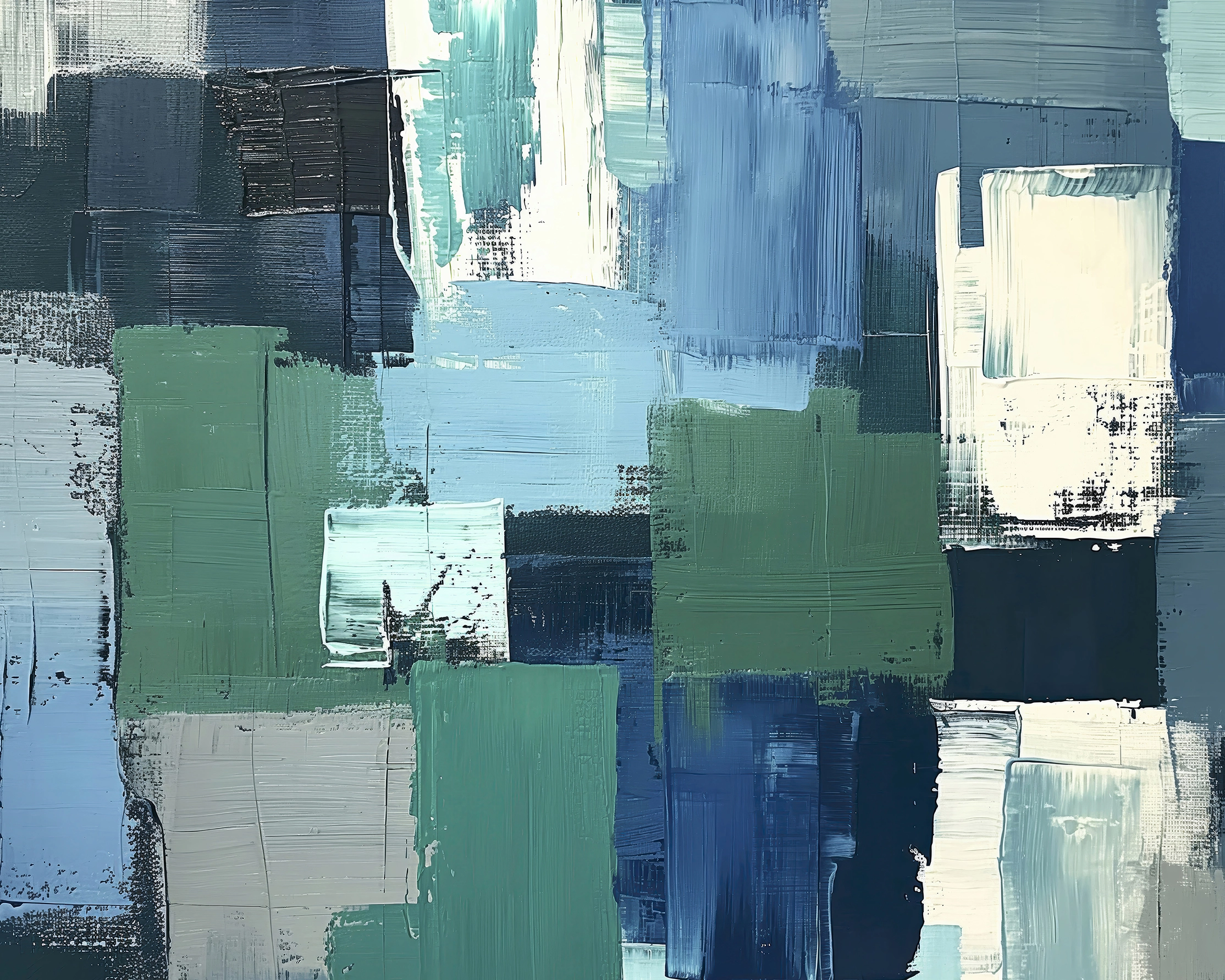 Hommages — Équilibre de Staël, composition abstraite aux larges aplats colorés hommage à Nicolas de Staël, art mural premium