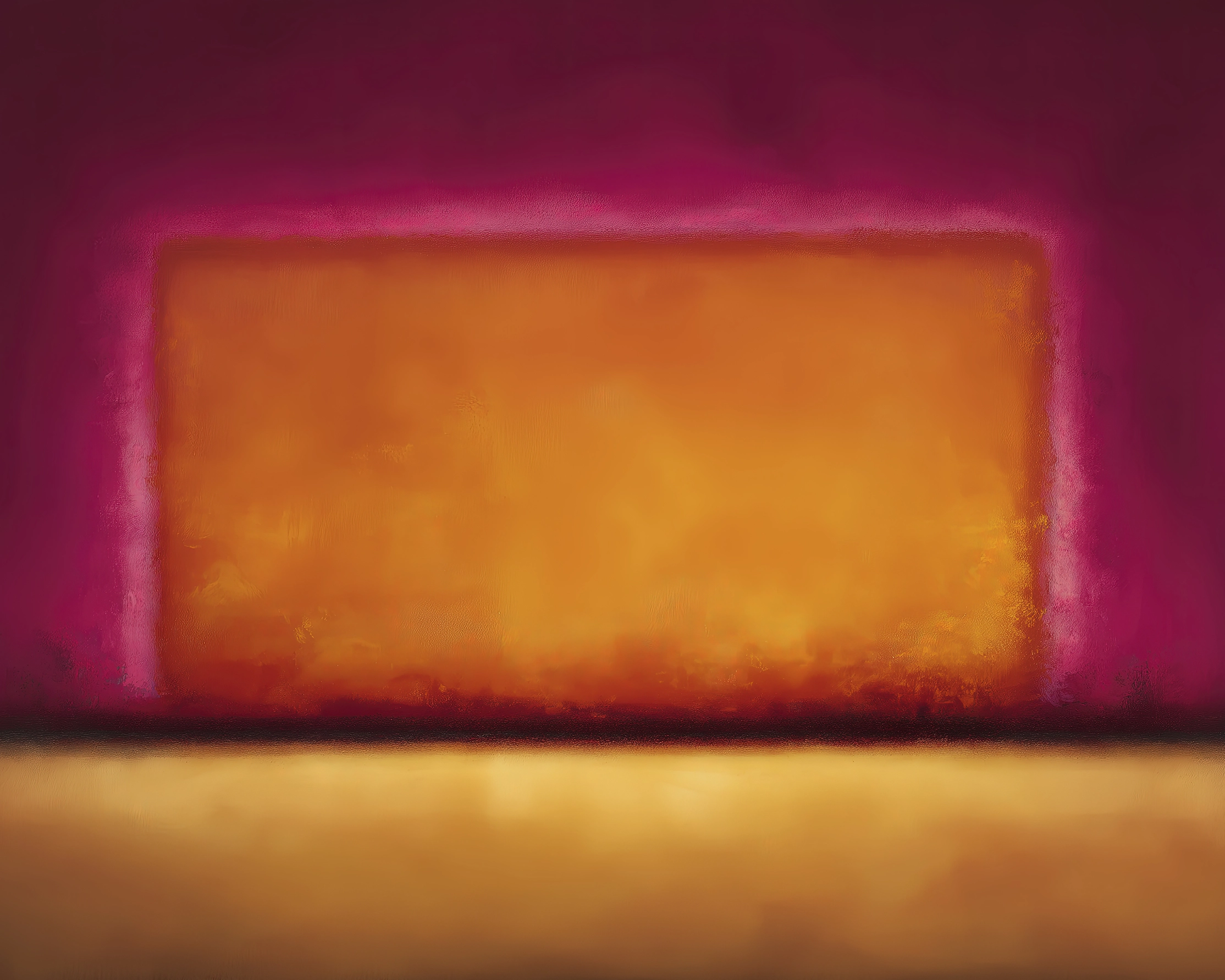 Hommages — Lumière Intérieure I, rectangle incandescent flottant dans un halo pourpre, composition minimaliste, art mural premium