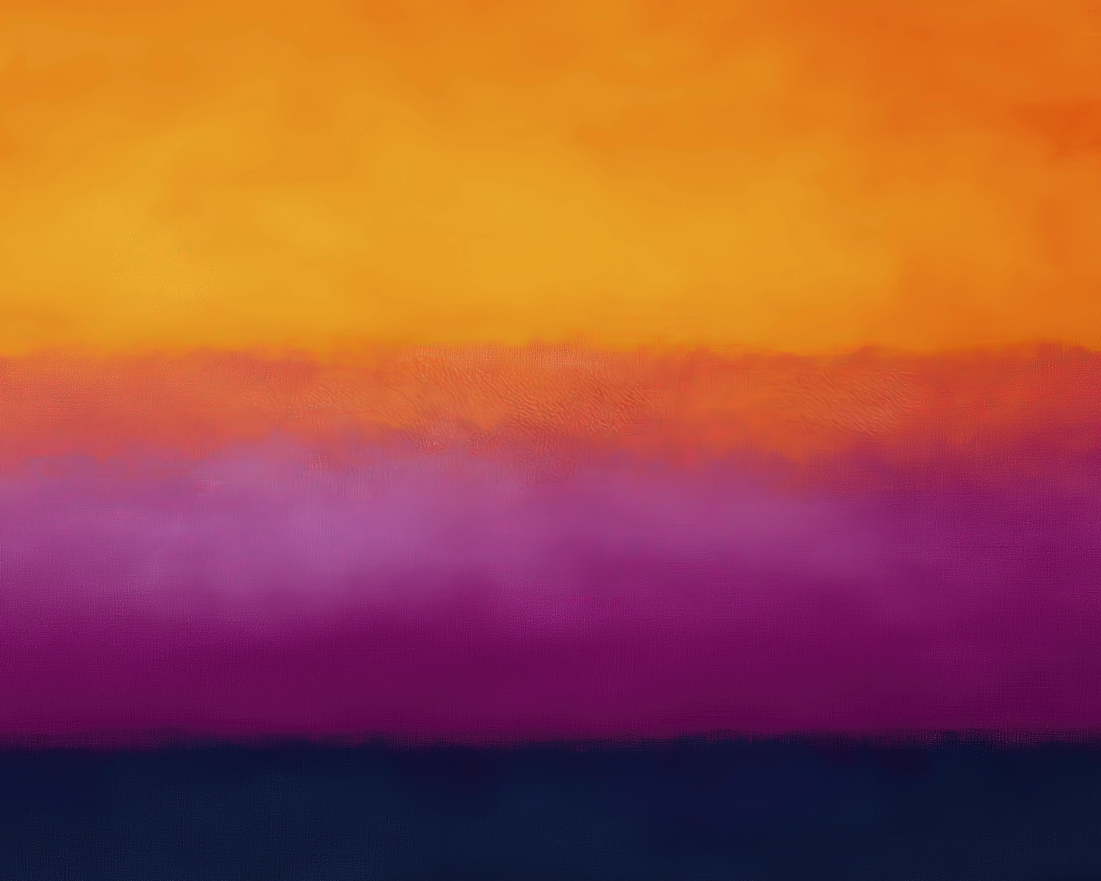 Hommages — Lumière Intérieure II, aplats de couleur en orange, magenta et bleu nuit, composition méditative, art mural premium