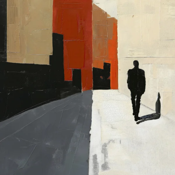 Tableau Hommages Ombres Urbaines — silhouettes et perspectives urbaines contrastées