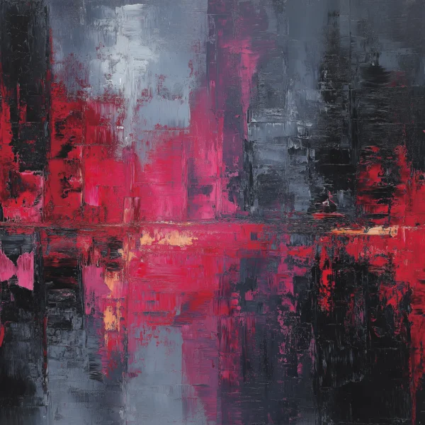 Hommages — Résonance Écarlate, rouges intenses et textures vibrantes hommage à Gerhard Richter, art mural premium