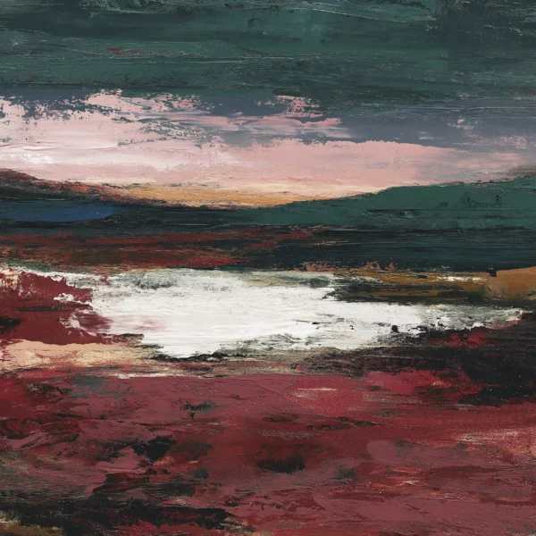 Hommages — Terres Pourpres, paysage abstrait aux matières épaisses et tonalités minérales hommage à Per Kirkeby, art mural premium