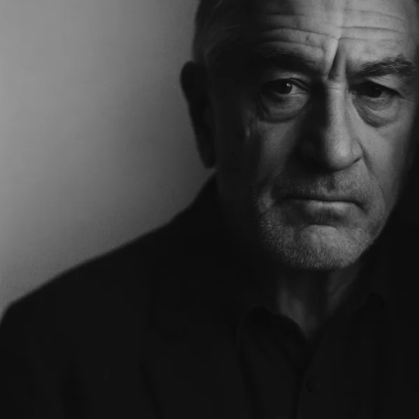 La Rage Tranquille — portrait noir et blanc, rides burinées et mâchoire serrée, intensité contenue, art mural premium