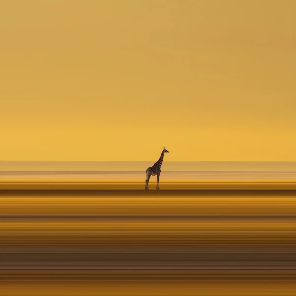Tableau Lignes d'Horizon La Girafe — silhouette élégante d'une girafe aux lignes graphiques épurées