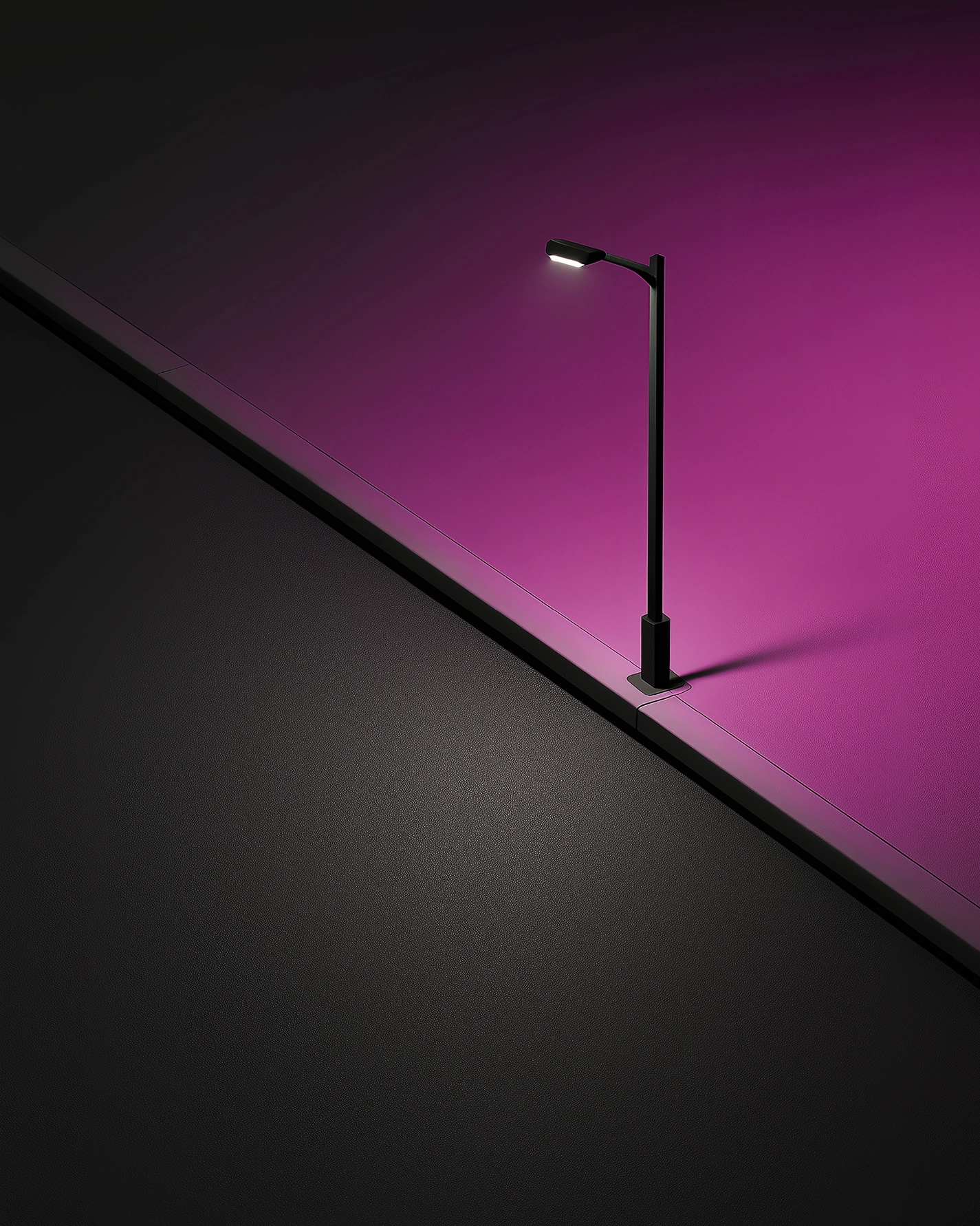 Lumière Nocturne — lampadaire urbain en photographie minimaliste, jeux de contrastes nocturnes, art mural premium