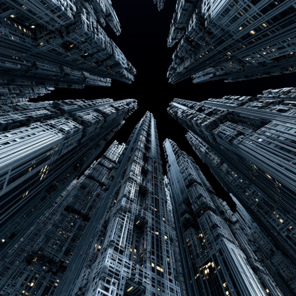 Métropole Verticale — Tableau Architecture Futuriste