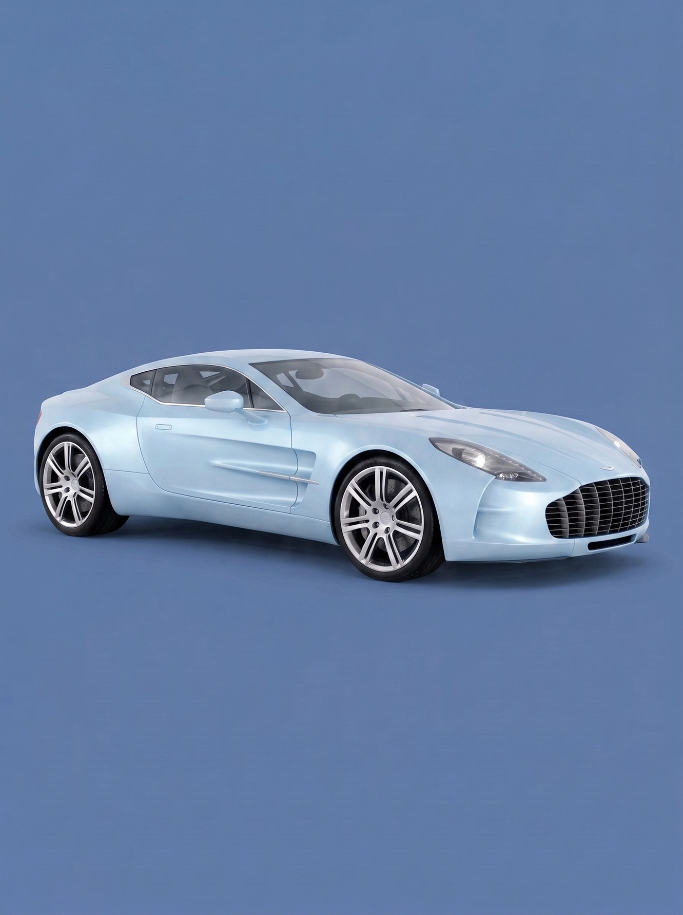 One-77 Horizon — Aston Martin One-77 aux tons bleus, lignes sculpturales, art mural premium