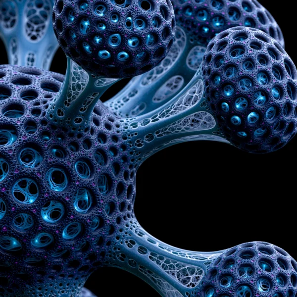 Organisme Azur — Tableau Abstrait Biomorphique