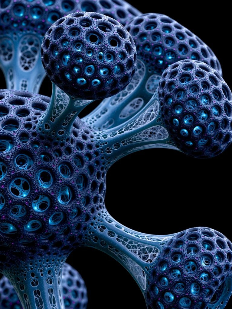 Organisme Azur — Tableau Abstrait Biomorphique