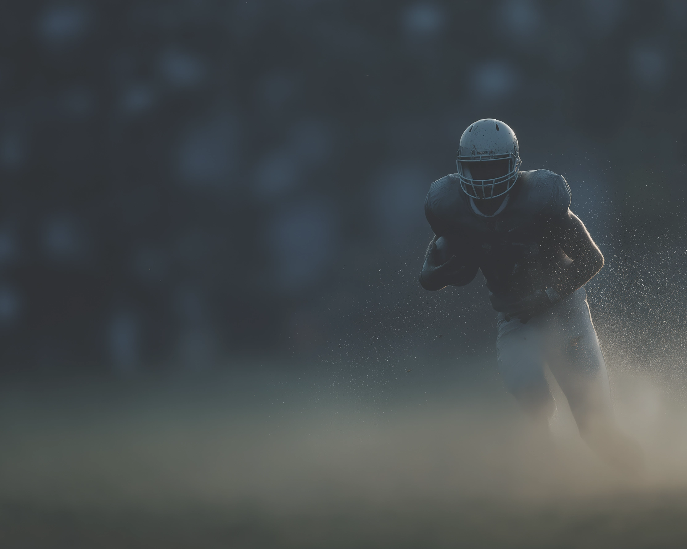 Tableau football américain en mouvement — joueur lancé dans l'action, vitesse et flou artistique, art mural premium