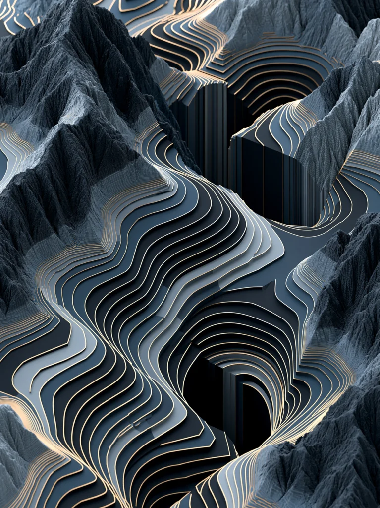 Topographie Infinie — Tableau Paysage Génératif