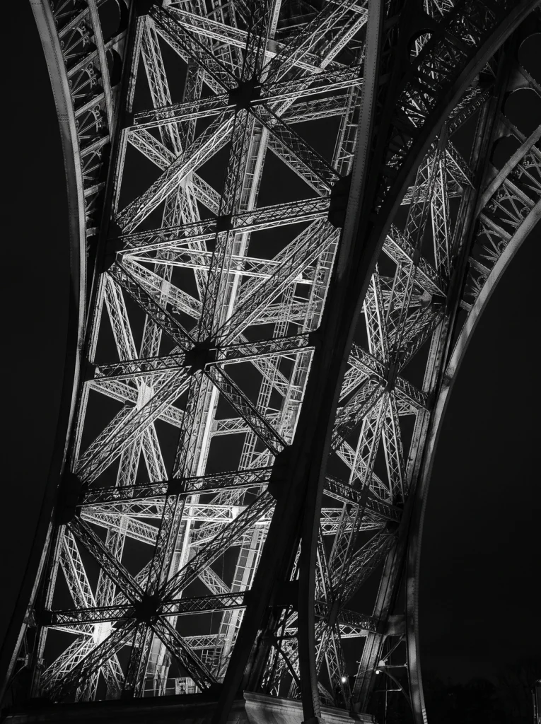 Tour Eiffel Structure — Tableau Paris Noir et Blanc