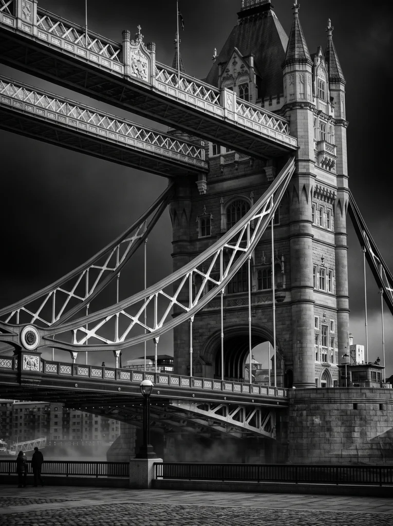 Tower Bridge Majesté — Tableau Londres Noir et Blanc