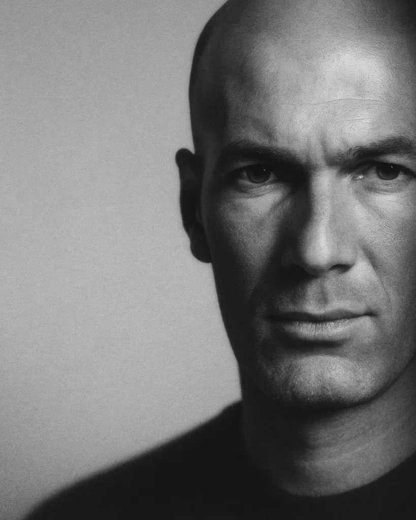 Zinédine Zidane Maîtrise — Tableau Portrait Noir et Blanc