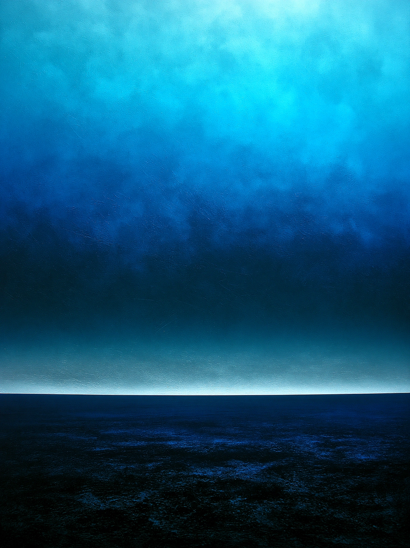 Horizon Azur – tableau abstrait bleu turquoise et bleu nuit inspiré d’un horizon marin – Graphic Avenue